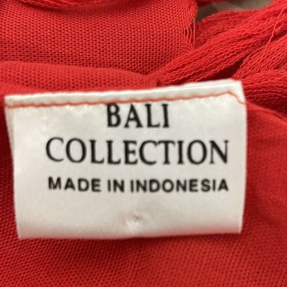 Bali Collection Long Scarf with fringe Red Scarf Shall Sarong wrap 64 in. - Picture 7 of 13